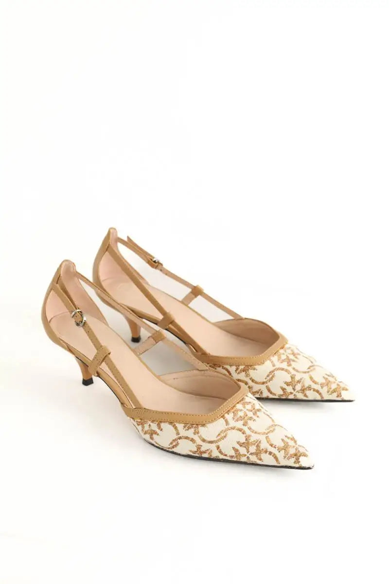 Talons Pinko Beige en Tissu