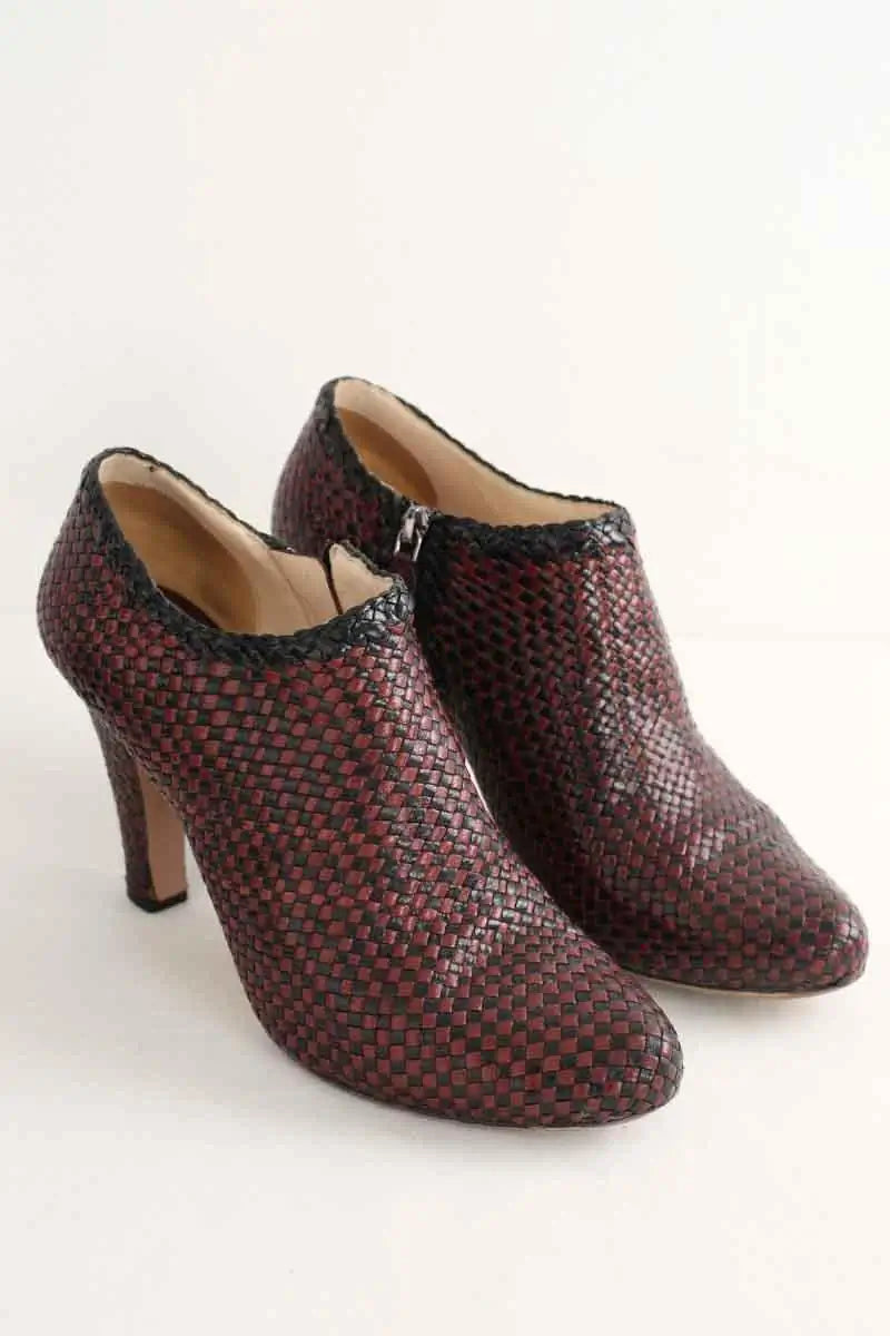 Talons Prada Bordeaux en Cuir