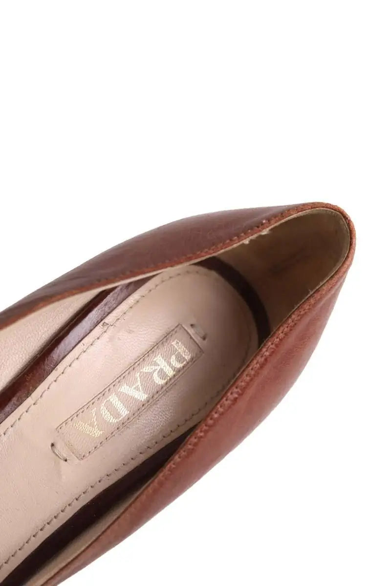 Talons Prada Marron en Cuir