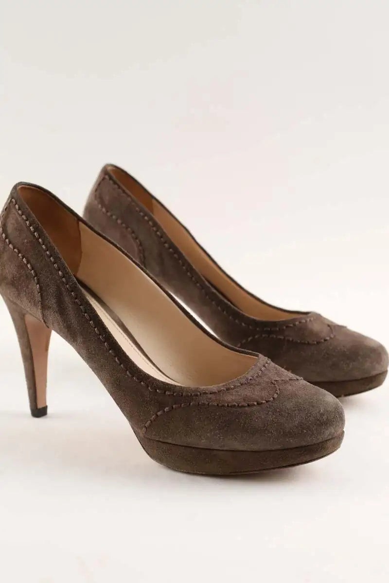 Talons Prada Marron en Daim