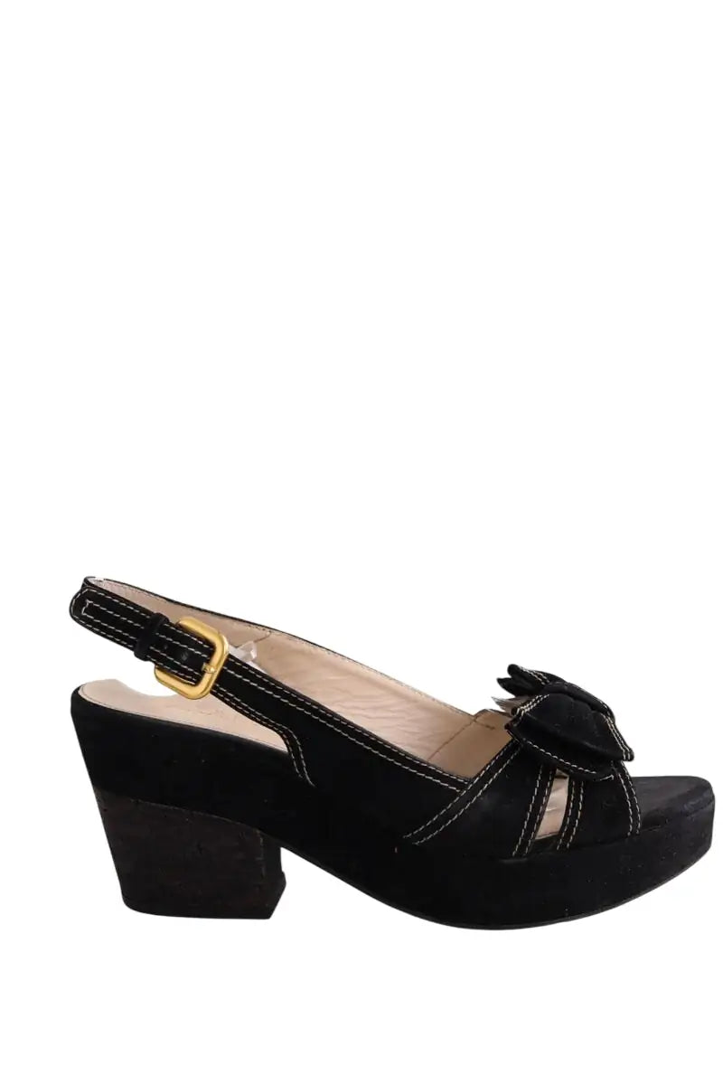 Talons Prada Noir en Cuir, taille 38 - Seconde Main