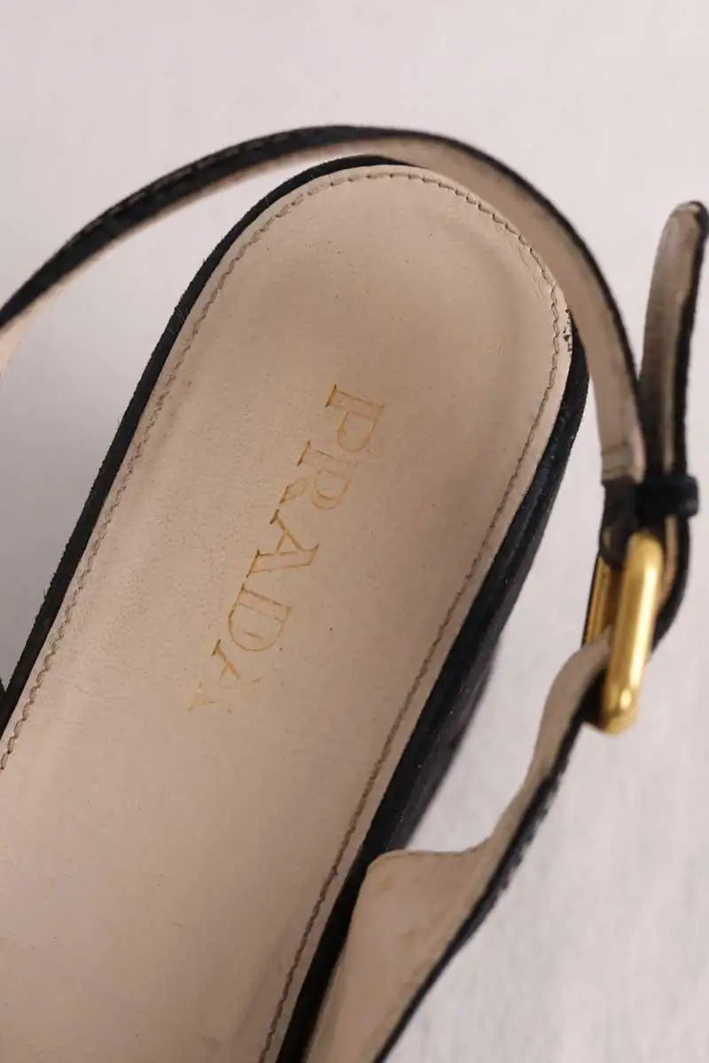 Talons Prada Noir en Cuir