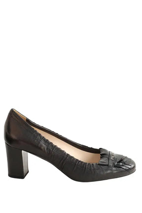 Talons Prada Noir en Cuir, taille 39 - Seconde Main