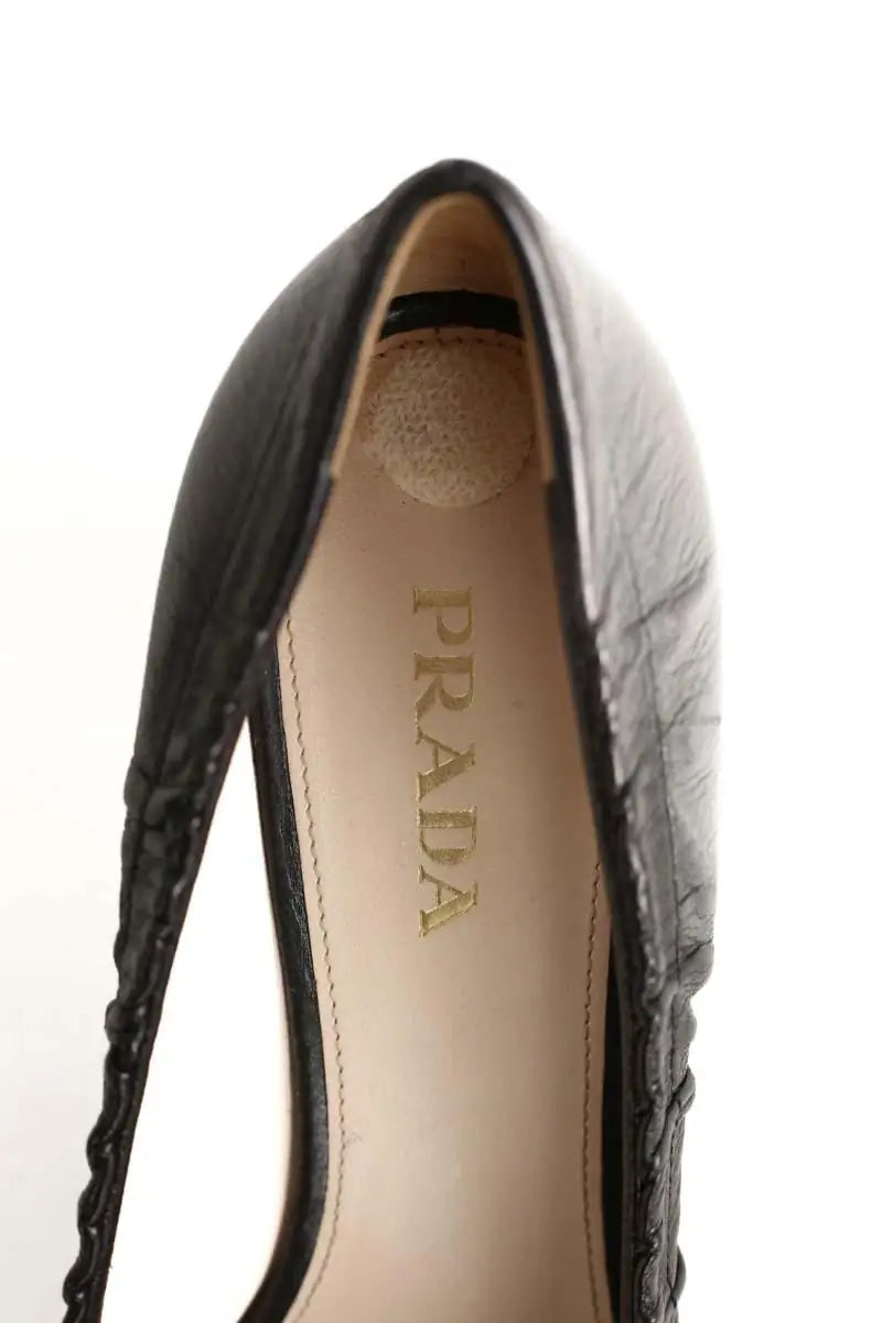 Talons Prada Noir en Cuir