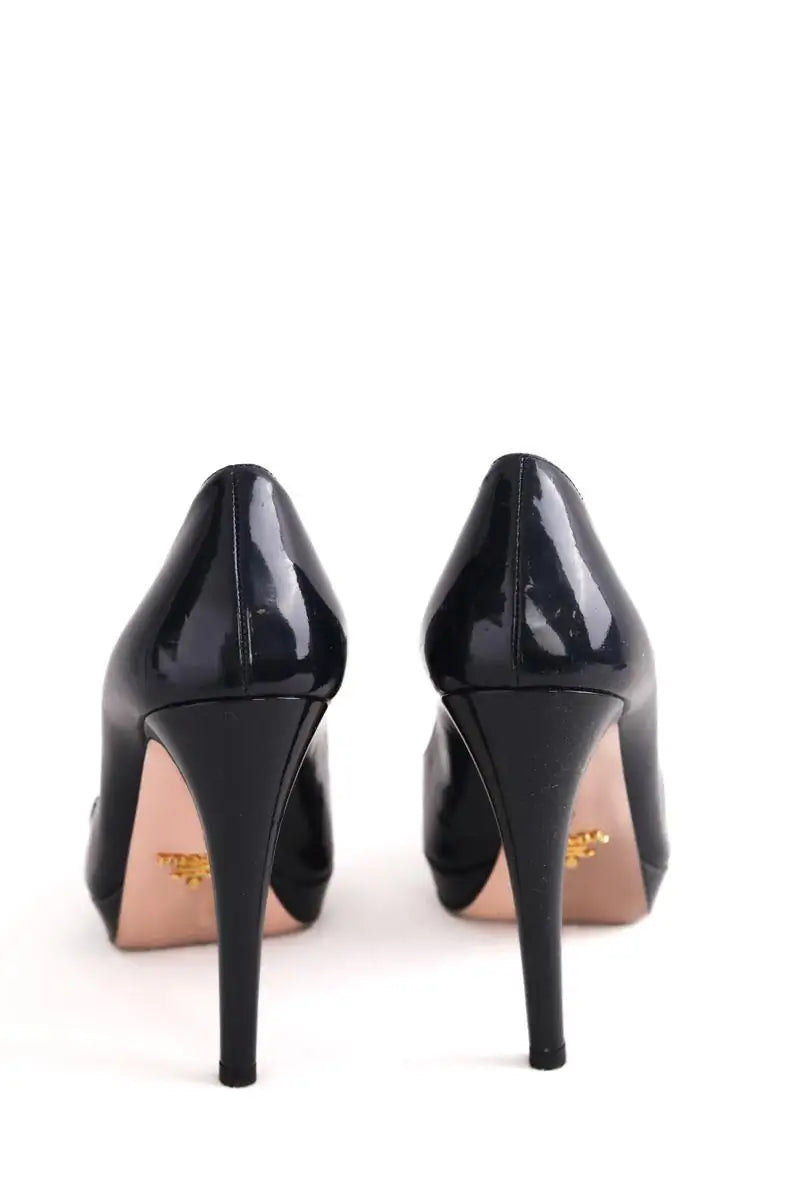 Talons Prada Noir en Cuir verni