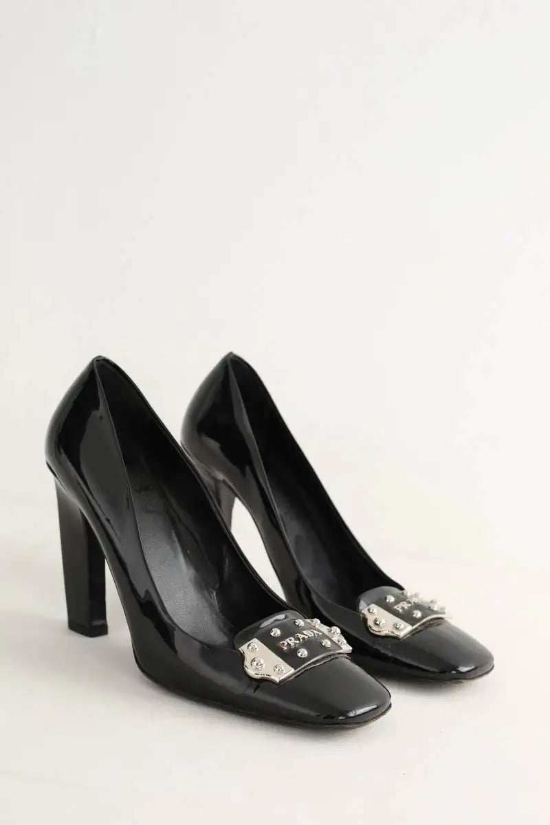 Talons Prada Noir en Cuir verni