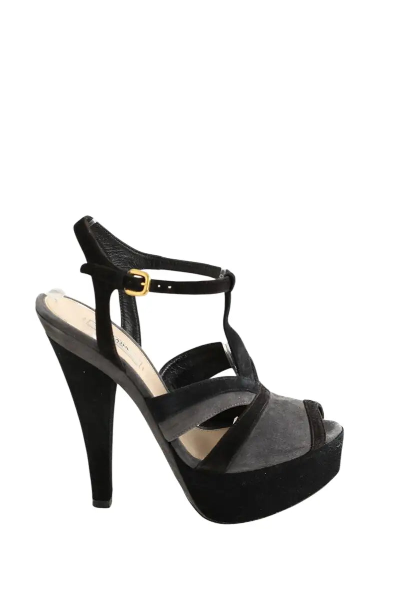 Talons Prada Noir en Daim, taille 38 - Seconde Main