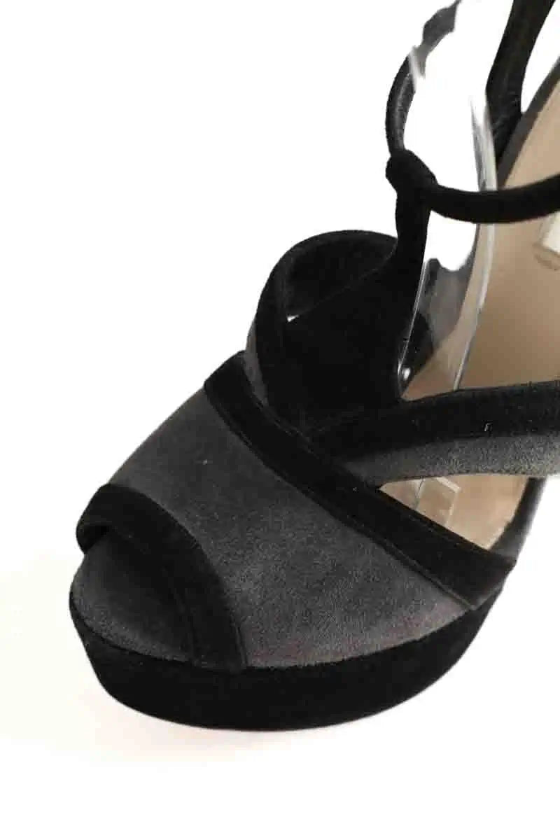 Talons Prada Noir en Daim