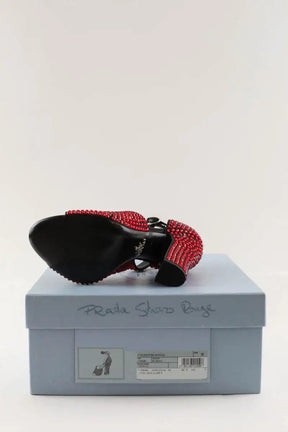 Talons Prada Rouge en Cuir