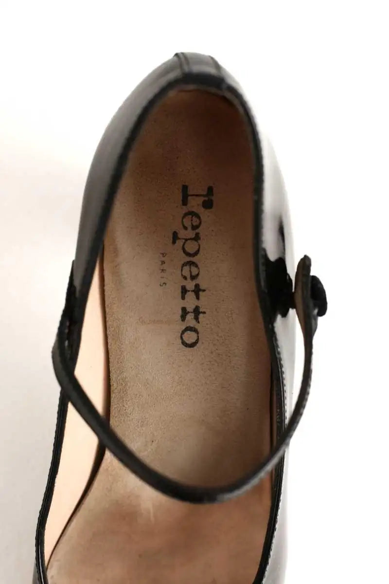 Talons Repetto Noir en Cuir verni