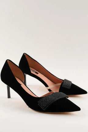 Talons Rochas Noir en Velours