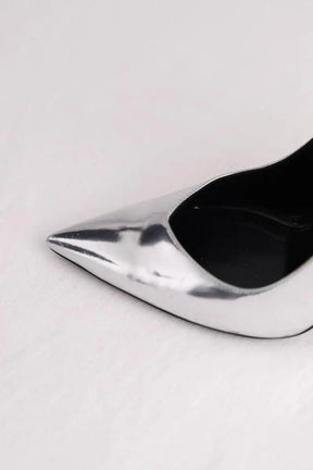 Talons Saint Laurent Argent en Cuir verni