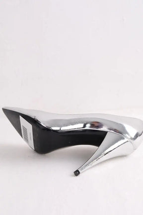 Talons Saint Laurent Argent en Cuir verni