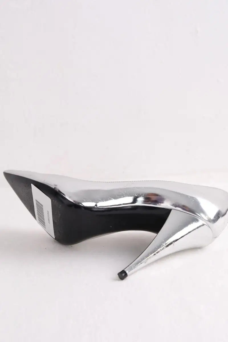 Talons Saint Laurent Argent en Cuir verni