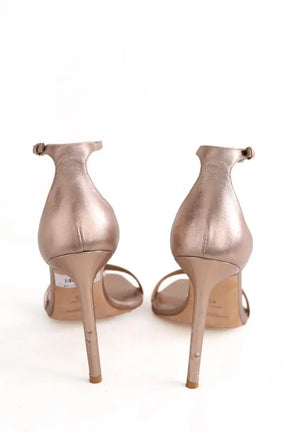 Talons Saint Laurent Doré en Cuir