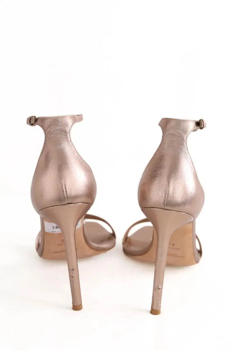 Talons Saint Laurent Doré en Cuir