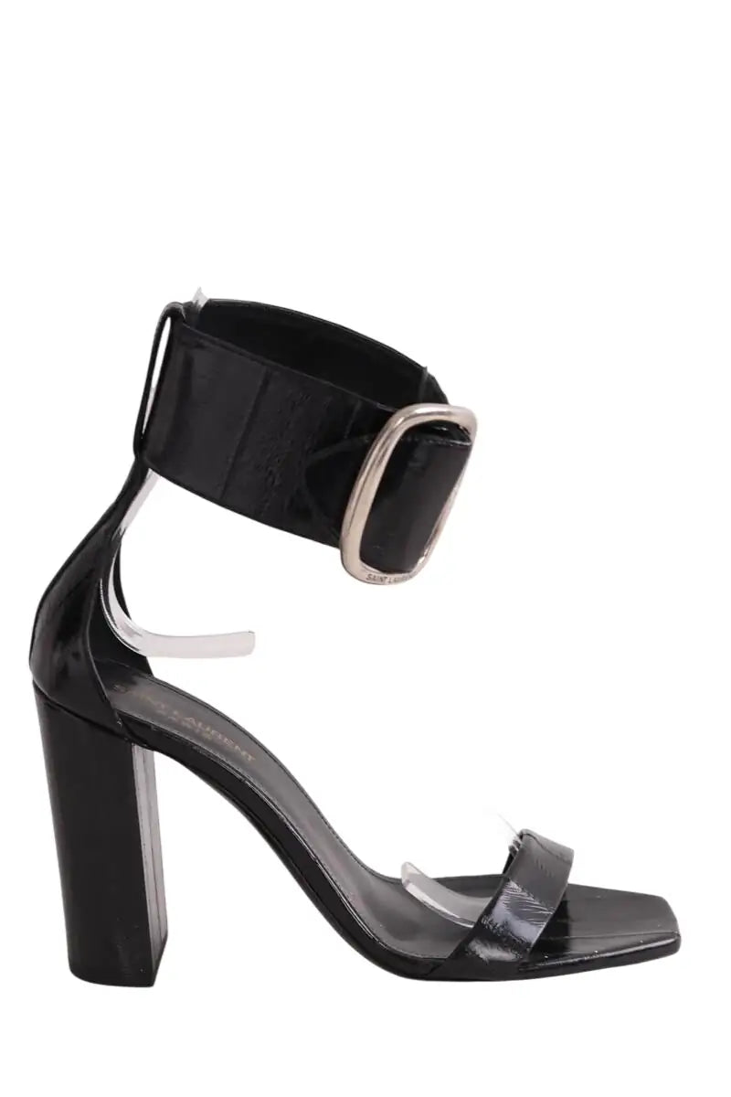 Talons Saint Laurent Opyum Noir en Cuir, taille 40 - Seconde Main