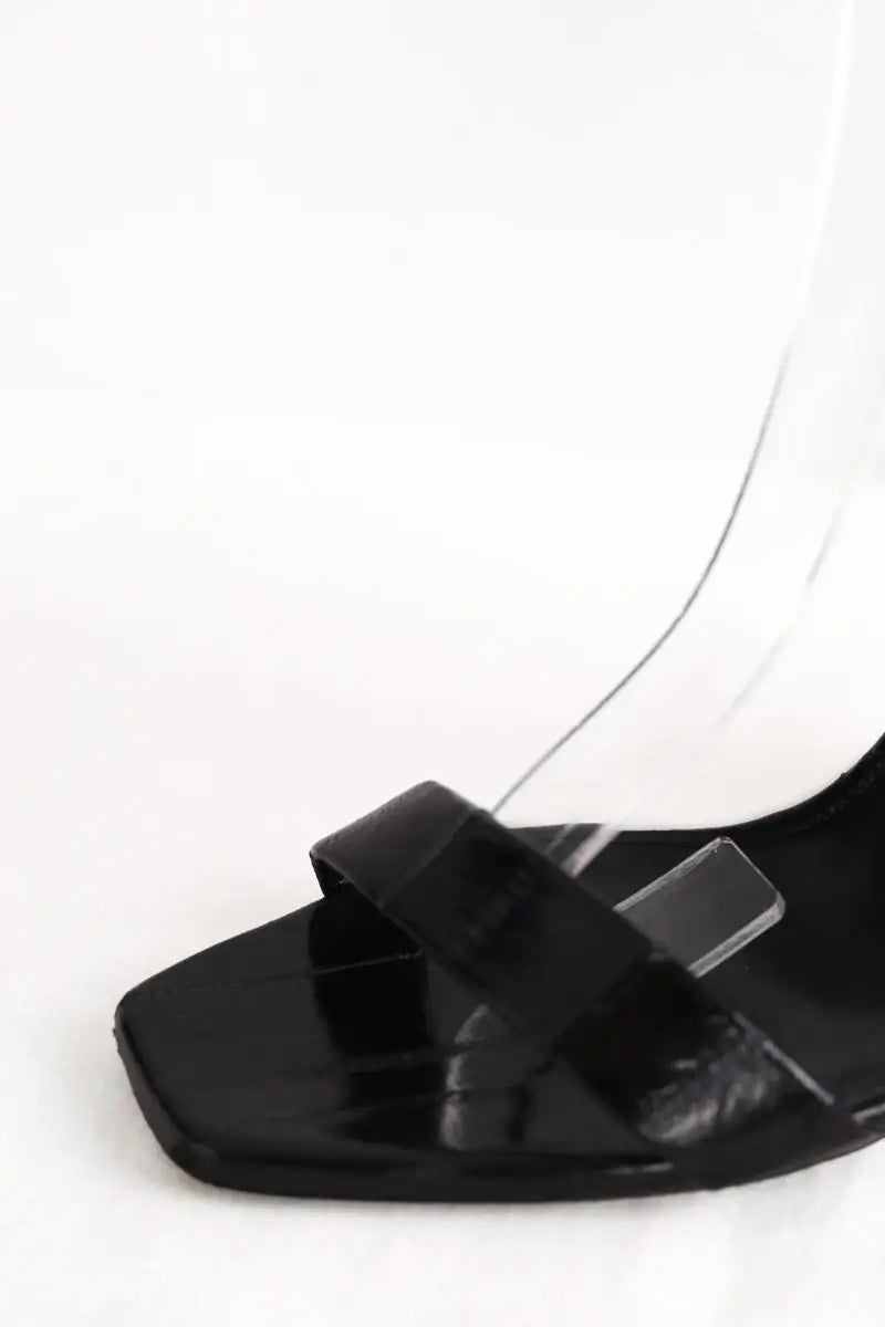 Talons Saint Laurent Opyum Noir en Cuir