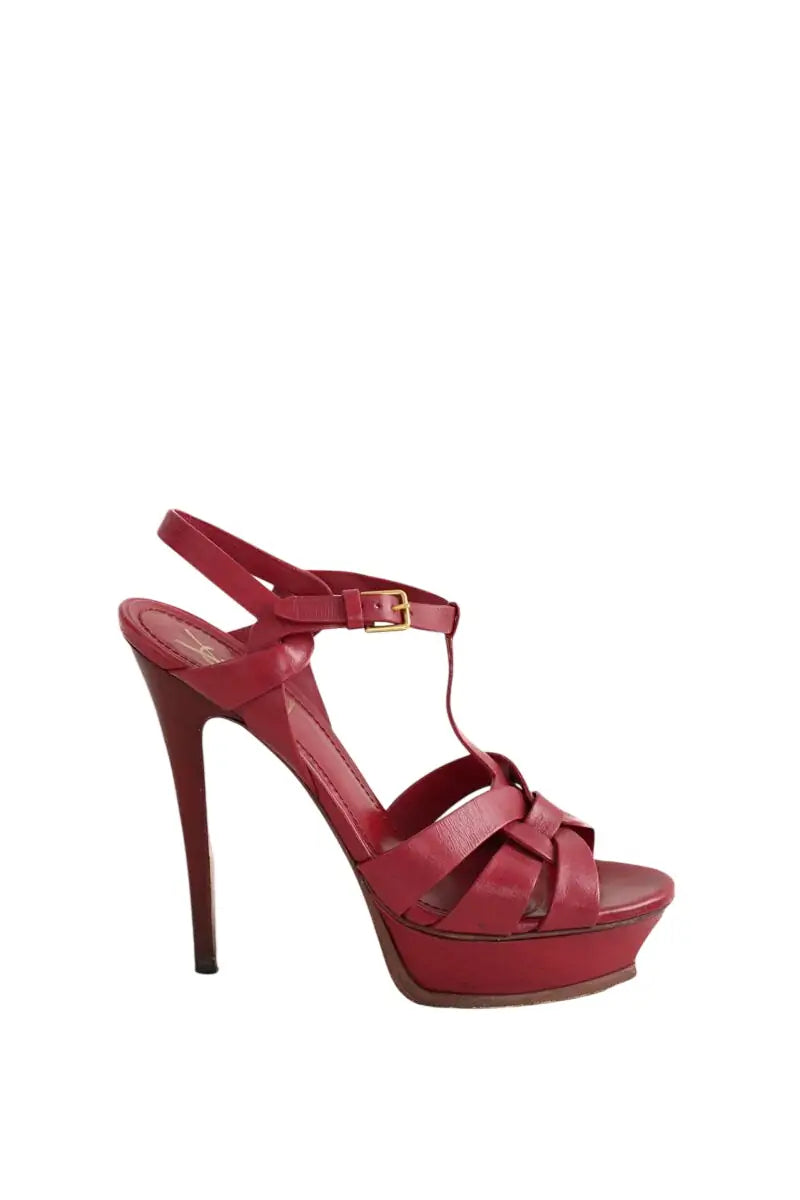 Talons Saint Laurent Tribute Bordeaux en Cuir, taille 39 - Seconde Main