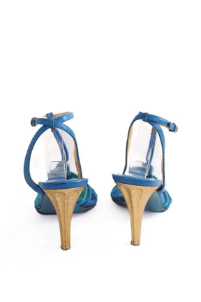 Talons Salvatore Ferragamo Bleu en Cuir