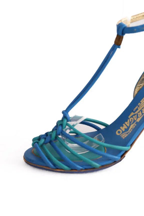 Talons Salvatore Ferragamo Bleu en Cuir