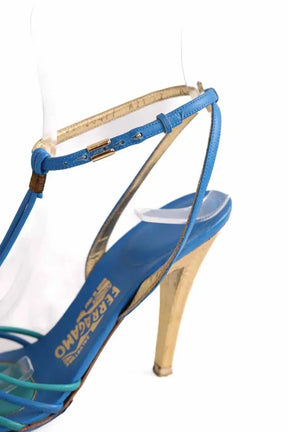 Talons Salvatore Ferragamo Bleu en Cuir