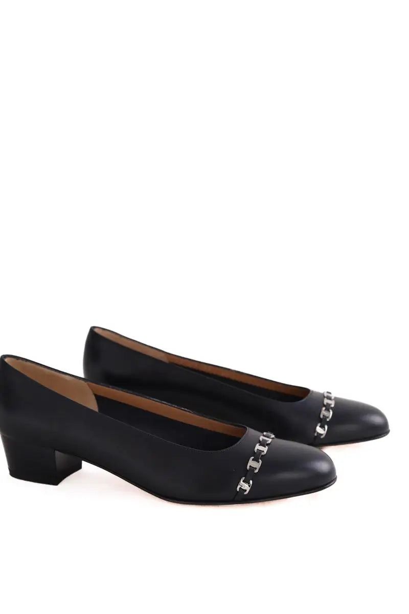 Talons Salvatore Ferragamo Marine en Cuir