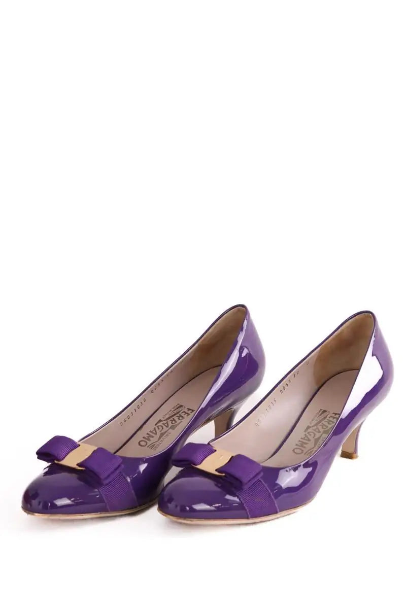Talons Salvatore Ferragamo Violet en Cuir verni