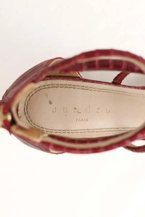 Talons Sandro Rouge en Cuir