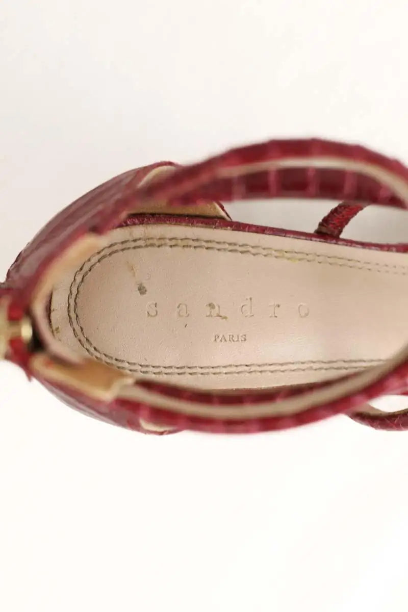 Talons Sandro Rouge en Cuir