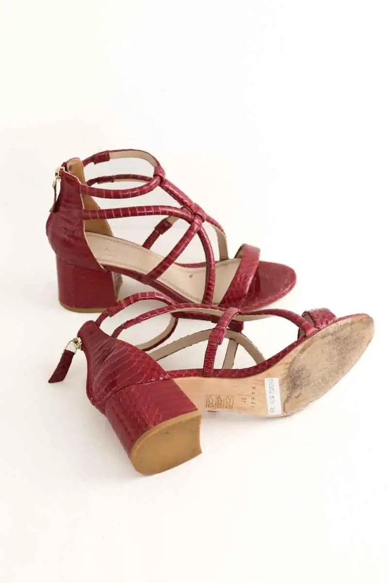 Talons Sandro Rouge en Cuir