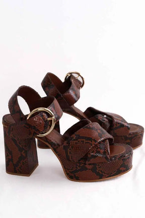 Talons See By Chloé Marron en Cuir