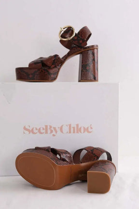 Talons See By Chloé Marron en Cuir