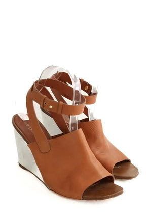 Talons Sergio Rossi Camel en Cuir