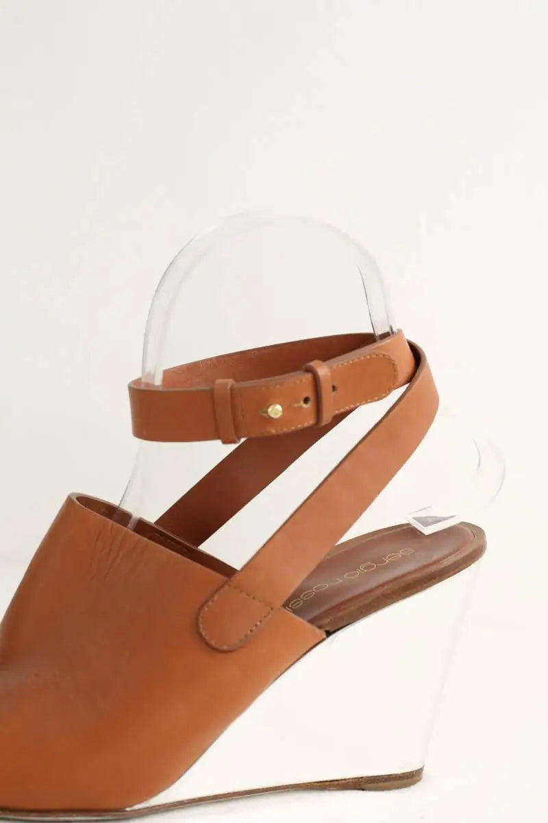 Talons Sergio Rossi Camel en Cuir