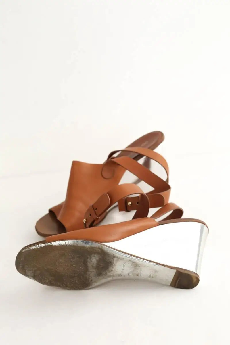 Talons Sergio Rossi Camel en Cuir