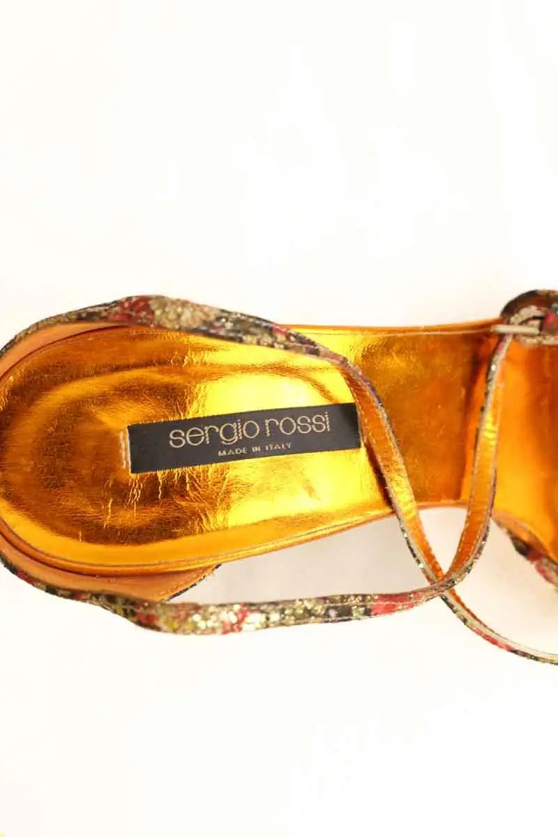Talons Sergio Rossi Doré en Tissu