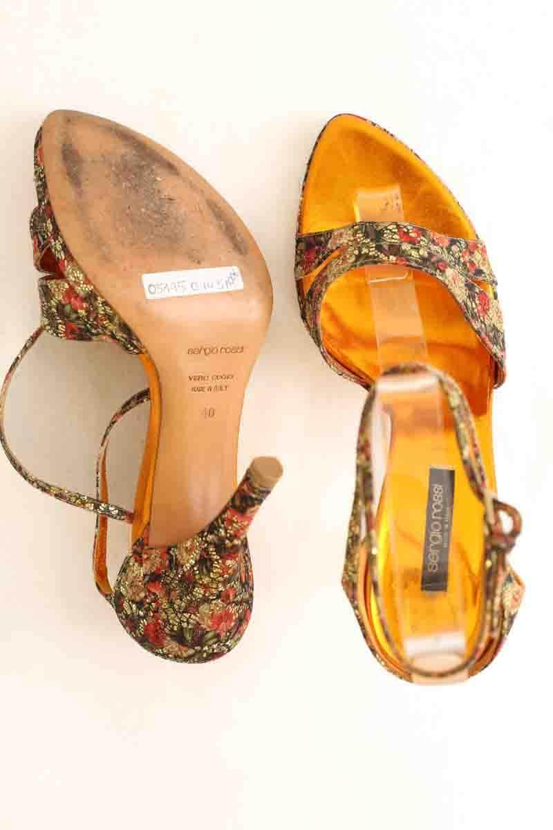 Talons Sergio Rossi Doré en Tissu