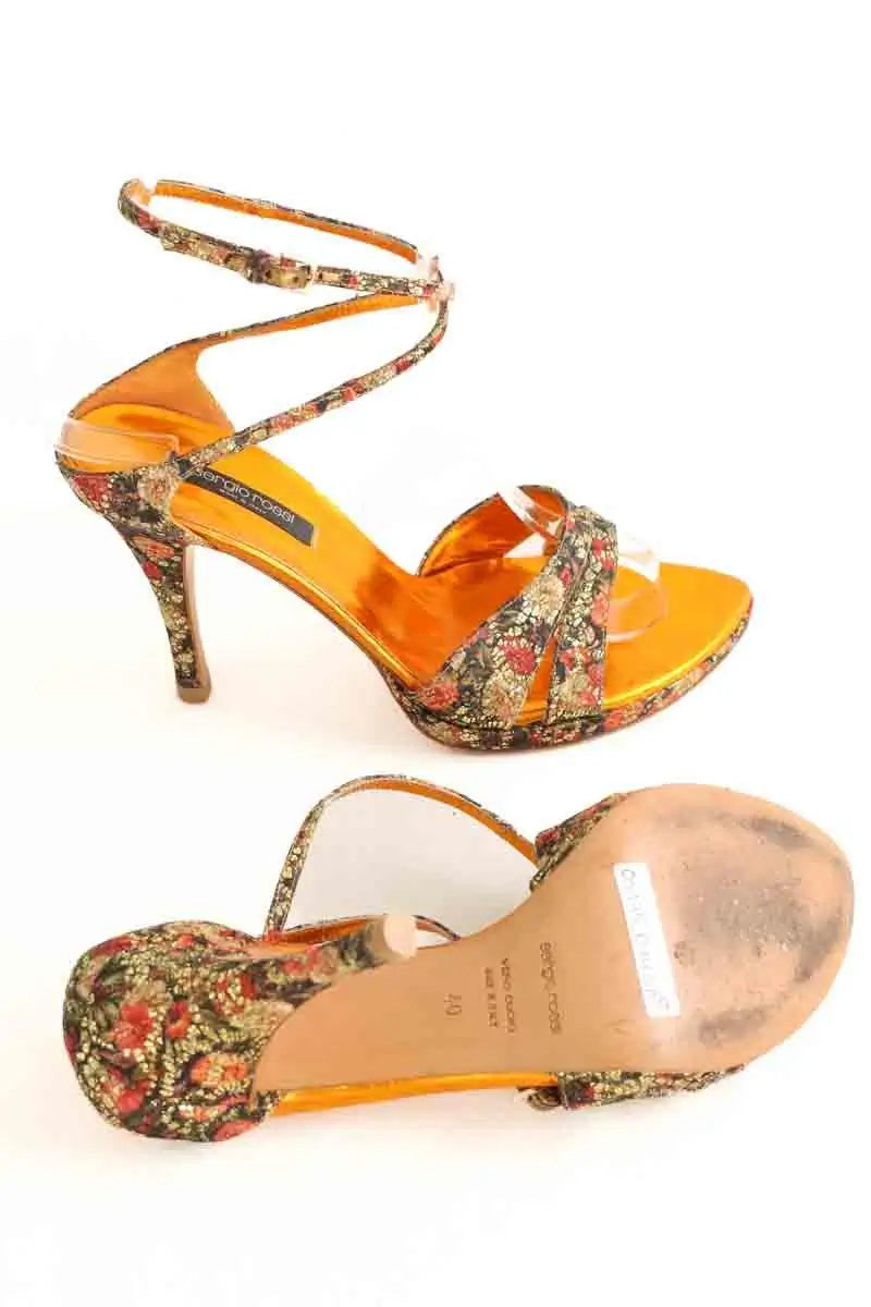 Talons Sergio Rossi Doré en Tissu