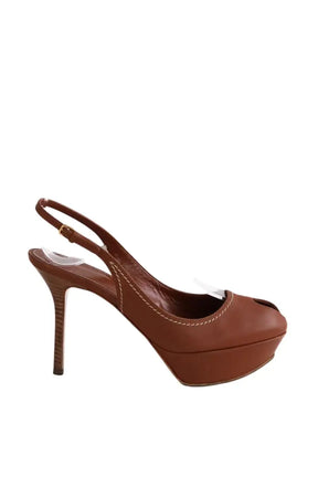 Talons Sergio Rossi Marron en Cuir, taille 37 - Seconde Main