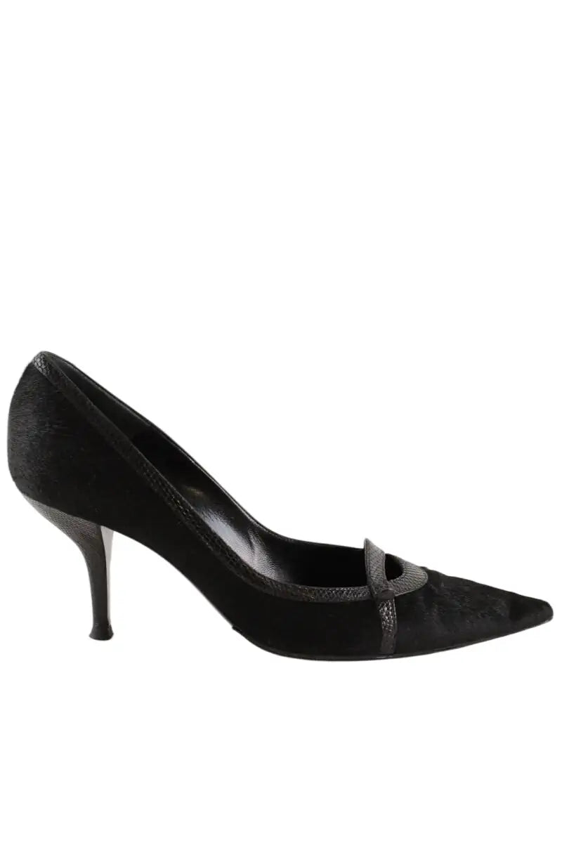 Talons Sergio Rossi Noir en Cuir, taille 39 - Seconde Main
