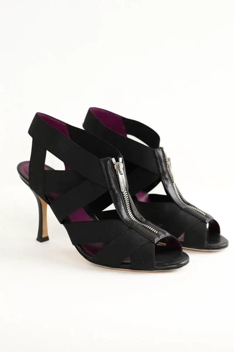 Talons Sergio Rossi Noir en Tissu