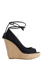 Talons Sergio Rossi Noir en Tissu, taille 38 - Seconde Main