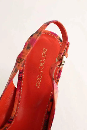 Talons Sergio Rossi Orange en Cuir
