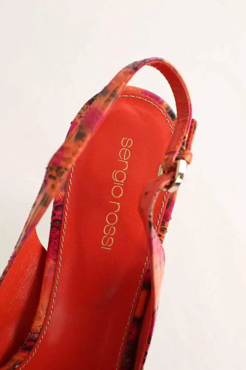 Talons Sergio Rossi Orange en Cuir
