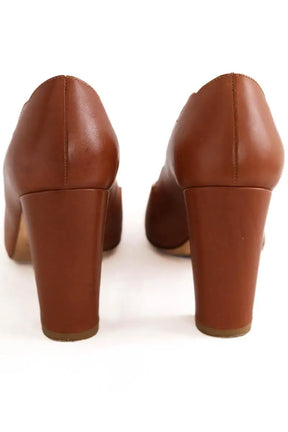 Talons Sézane Camel en Cuir