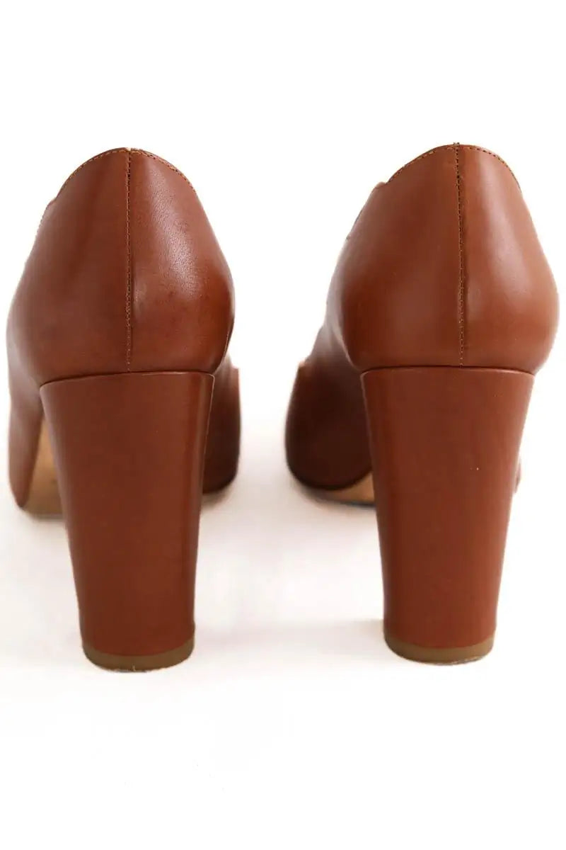 Talons Sézane Camel en Cuir