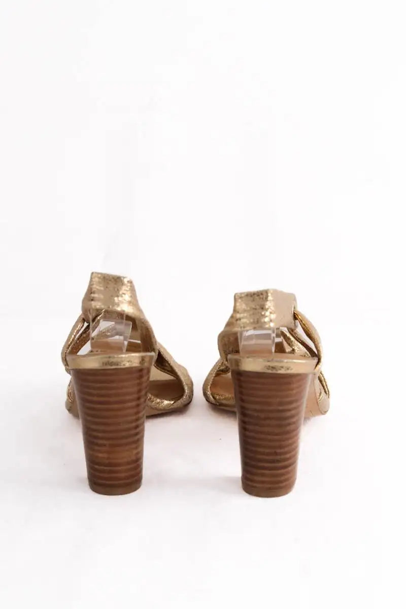 Talons Sézane Doré en Cuir