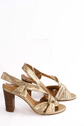 Talons Sézane Doré en Cuir