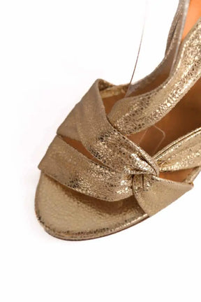 Talons Sézane Doré en Cuir